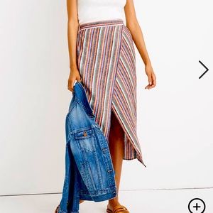Madewell Overlay Skirt in Rainbow Stripe